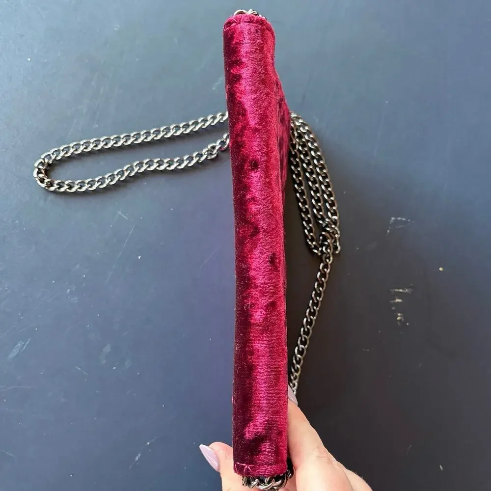 Burgundy Velvet Bag Gothic Gunmetal Silver Chain Crossbody Chelsea28 Nordstrom